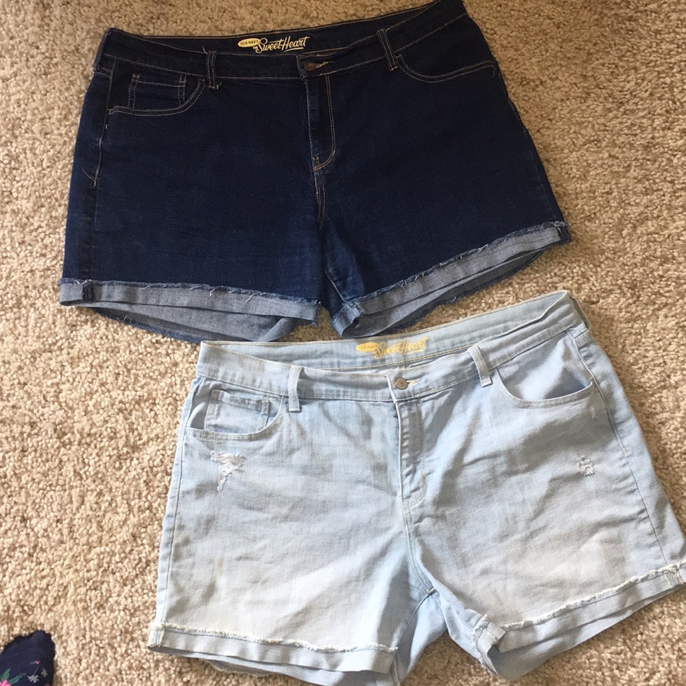 Two pair old navy sweetheart jean shorts